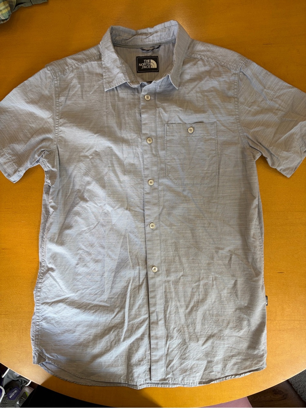 The North Face Men’s Pale Blue Short-Sleeve Button-Down Shirt